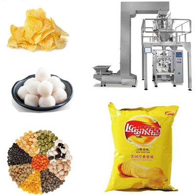 PLC Popcorn Chips Paketleme Makinesi Fındık Paketleme Makinesi Atıştırmalık İşleme Tesisleri İçin SUS304